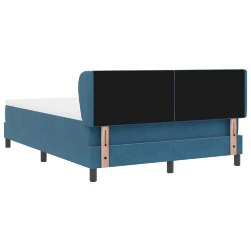 Box spring krevet Tamno plava 140 x 190 cm Baršun - Tamno plava 140 x 190 cm Dizajn s rombovima Cijena
