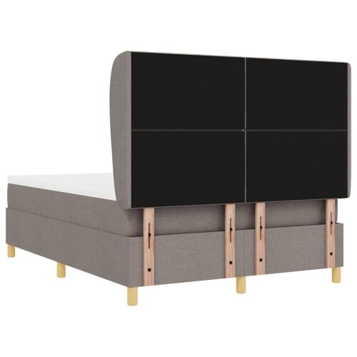 Box spring krevet Sivo-smeđa 190 x 140 cm tkanina - Sivo-smeđa 140 x 190 cm Dizajn s rombovima Cijena