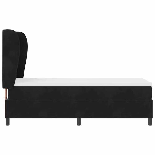 Box spring krevet s madracem Crna 200 x 80 cm Baršun - Crna 80 x 200 cm Kristal s dugmadima Cijena