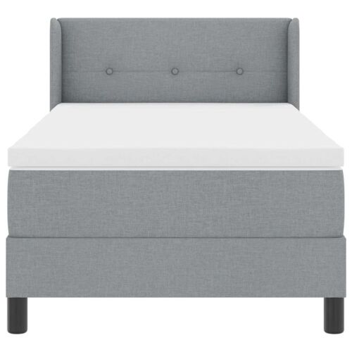 Box spring krevet Svijetlo siva 200 x 200 cm tkanina - Svjetlosiva 80 x 200 cm Prošiveno gumbima Cijena