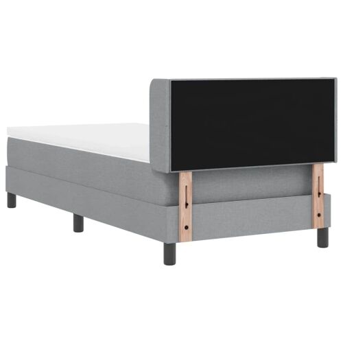 Box spring krevet Svijetlo siva 200 x 200 cm tkanina - Svjetlosiva 80 x 200 cm Prošiveno gumbima Cijena