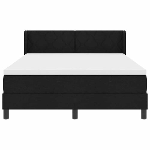 Box spring krevet s uzglavljem Crna 200 x 140 cm tkanina - Crna 140 x 200 cm Dizajn s rombovima Cijena