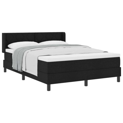 Box spring krevet s uzglavljem Crna 200 x 140 cm tkanina - Crna 140 x 200 cm Dizajn s rombovima Cijena