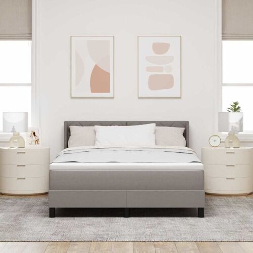 Box spring krevet Sivo-smeđa 200 x 140 cm tkanina - Sivo-smeđa 140 x 200 cm Dizajn s rombovima Cijena