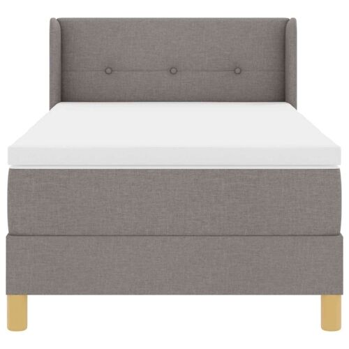 Box spring krevet Sivo-smeđa 200 x 100 cm tkanina - Sivo-smeđa 100 x 200 cm Prošiveno gumbima Cijena