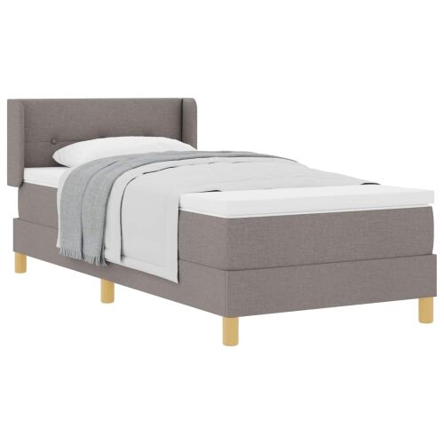 Box spring krevet Sivo-smeđa 200 x 100 cm tkanina - Sivo-smeđa 100 x 200 cm Prošiveno gumbima Cijena