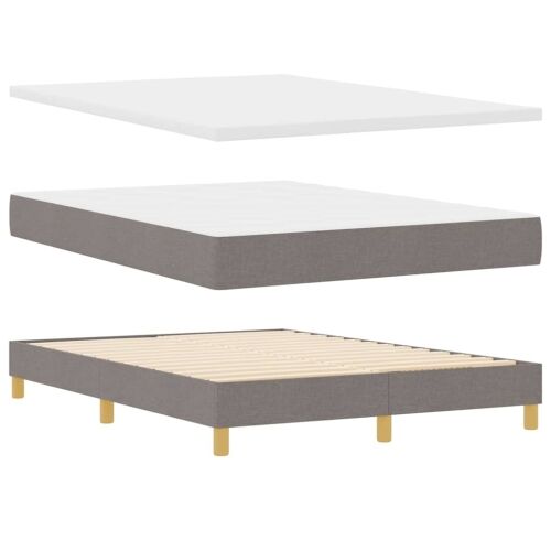 Box spring krevet Sivo-smeđa 200 x 140 cm tkanina - Sivo-smeđa 140 x 200 cm Dizajn s rombovima Cijena