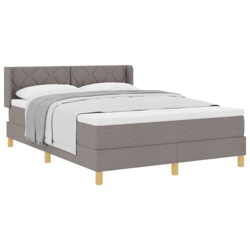 Box spring krevet Sivo-smeđa 200 x 140 cm tkanina - Sivo-smeđa 140 x 200 cm Dizajn s rombovima Cijena