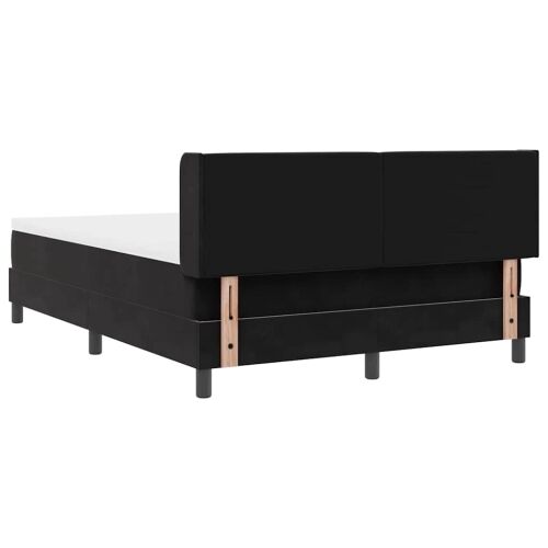 Box spring krevet s uzglavljem Crna 190 x 140 cm Baršun - Crna 140 x 190 cm Kristal s dugmadima Cijena