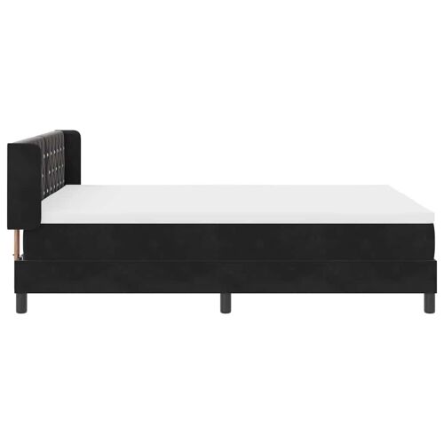Box spring krevet s uzglavljem Crna 190 x 140 cm Baršun - Crna 140 x 190 cm Kristal s dugmadima Cijena