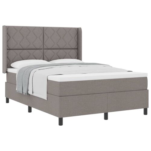 Box spring krevet Sivo-smeđa 190 x 140 cm tkanina - Sivo-smeđa 140 x 190 cm Dizajn s rombovima Cijena