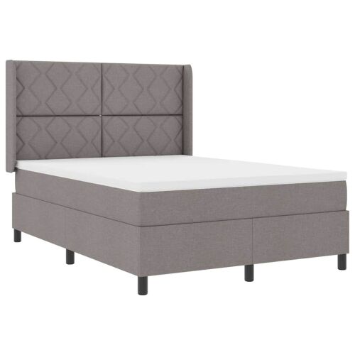 Box spring krevet Sivo-smeđa 190 x 140 cm tkanina - Sivo-smeđa 140 x 190 cm Dizajn s rombovima Cijena