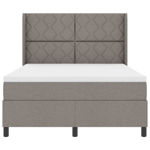 Box spring krevet Sivo-smeđa 190 x 140 cm tkanina - Sivo-smeđa 140 x 190 cm Dizajn s rombovima Cijena