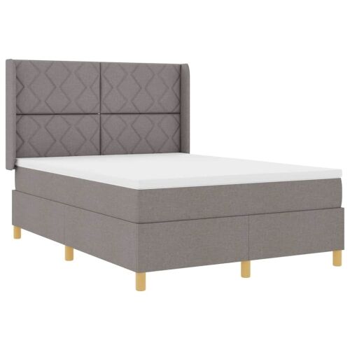 Box spring krevet Sivo-smeđa 140 x 190 cm tkanina - Sivo-smeđa 140 x 190 cm Dizajn s rombovima Cijena