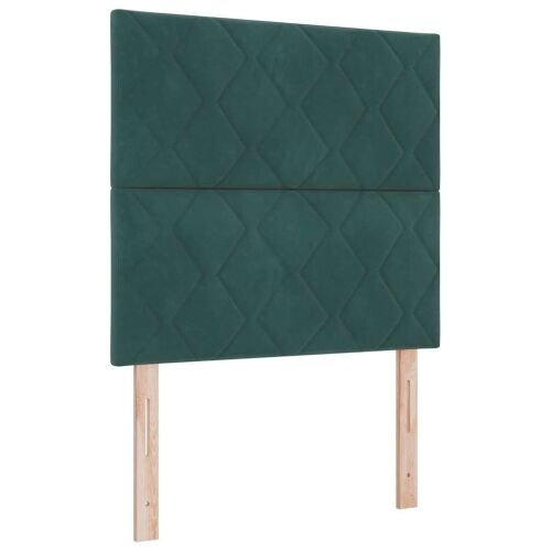 Box spring krevet Tamnozelena 90 x 200 cm Baršun - Tamnozelena 90 x 200 cm Dizajn s rombovima Cijena