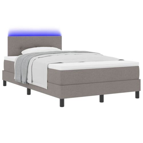 Box spring krevet Sivo-smeđa 120 x 200 cm tkanina - Sivo-smeđa 120 x 200 cm Prošiveno gumbima Cijena