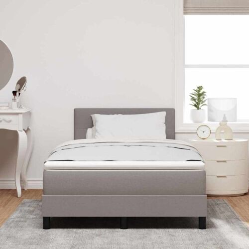 Box spring krevet Sivo-smeđa 120 x 200 cm tkanina - Sivo-smeđa 120 x 200 cm Prošiveno gumbima Cijena