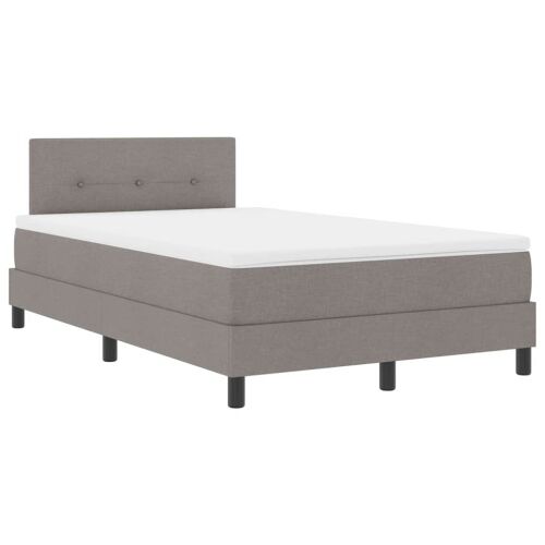 Box spring krevet Sivo-smeđa 120 x 200 cm tkanina - Sivo-smeđa 120 x 200 cm Prošiveno gumbima Cijena