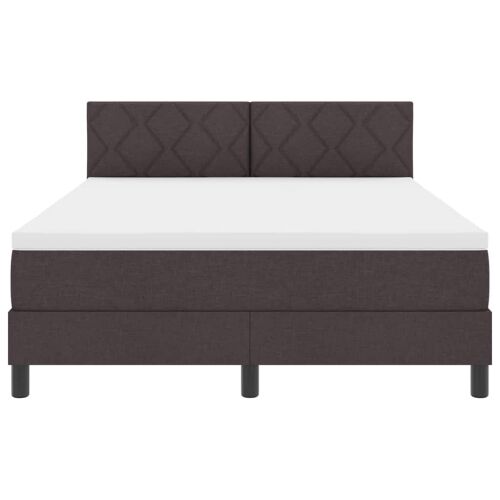 Box spring krevet Tamno smeđa 140 x 190 cm tkanina - Tamno smeđa 140 x 190 cm Dizajn s rombovima Cijena