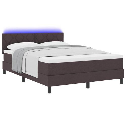 Box spring krevet Tamno smeđa 140 x 190 cm tkanina - Tamno smeđa 140 x 190 cm Dizajn s rombovima Cijena