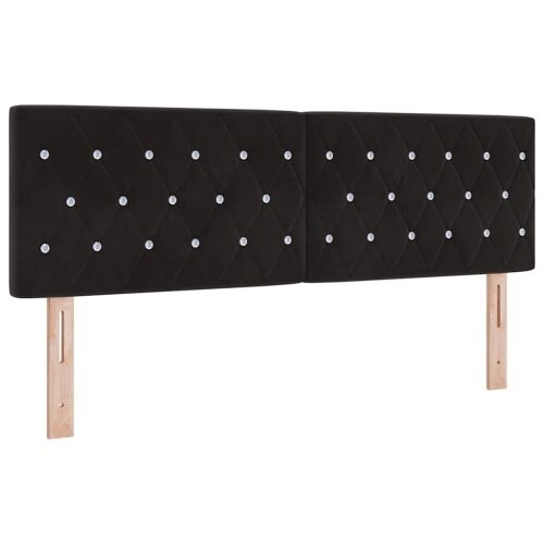 LED Box Spring Krevet s madracem Crna 140 x 190 cm Baršun - Crna 140 x 190 cm Kristal s dugmadima Cijena