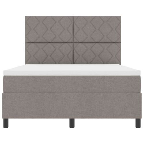 Box spring krevet Sivo-smeđa 140 x 190 cm tkanina - Sivo-smeđa 140 x 190 cm Dizajn s rombovima Cijena