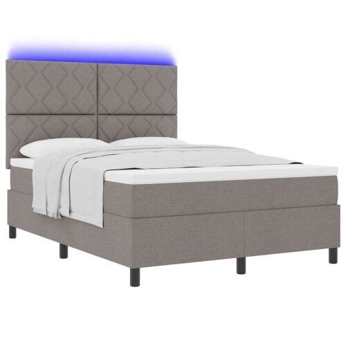 Box spring krevet Sivo-smeđa 140 x 190 cm tkanina - Sivo-smeđa 140 x 190 cm Dizajn s rombovima Cijena