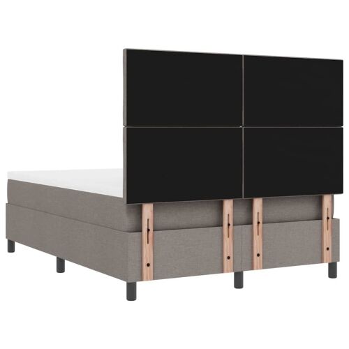 Box spring krevet Sivo-smeđa 140 x 190 cm tkanina - Sivo-smeđa 140 x 190 cm Dizajn s rombovima Cijena