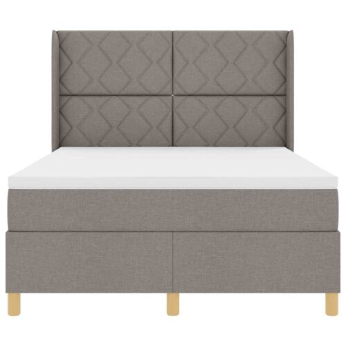Box spring krevet Sivo-smeđa 140 x 200 cm tkanina - Sivo-smeđa 140 x 200 cm Dizajn s rombovima Cijena