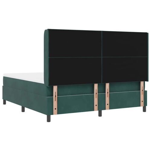Box spring krevet Tamnozelena 180 x 200 cm Baršun - Tamnozelena 180 x 200 cm Dizajn s rombovima Cijena