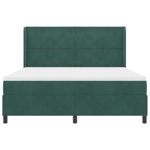 Box spring krevet Tamnozelena 180 x 200 cm Baršun - Tamnozelena 180 x 200 cm Dizajn s rombovima Cijena