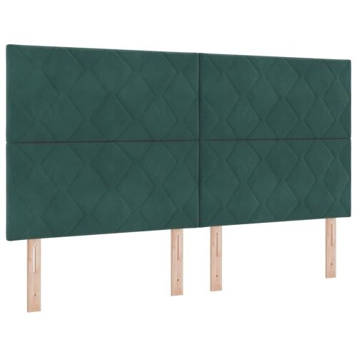 Box spring krevet Tamnozelena 180 x 200 cm Baršun - Tamnozelena 180 x 200 cm Dizajn s rombovima Cijena