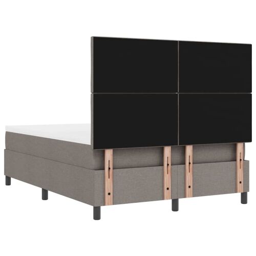 Box spring krevet Sivo-smeđa 140 x 190 cm tkanina - Sivo-smeđa 140 x 190 cm Dizajn s rombovima Cijena