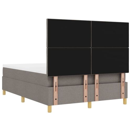 Box spring krevet Sivo-smeđa 200 x 140 cm tkanina - Sivo-smeđa 140 x 200 cm Dizajn s rombovima Cijena