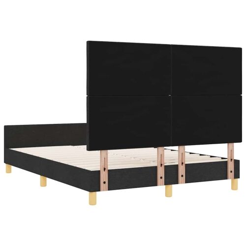 Okvir za krevet s uzglavljem Crna 140 x 200 cm tkanina - Crna 140 x 200 cm Dizajn s rombovima Cijena