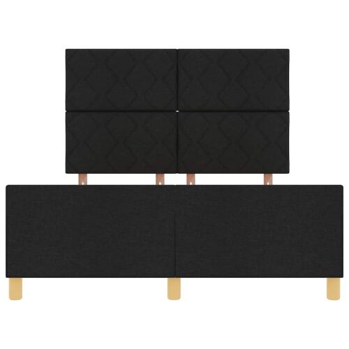 Okvir za krevet s uzglavljem Crna 140 x 200 cm tkanina - Crna 140 x 200 cm Dizajn s rombovima Cijena