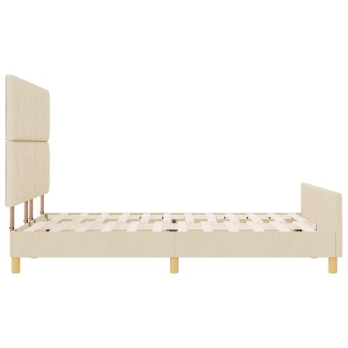 Okvir za krevet s uzglavljem Krema 160 x 200 cm tkanina - Krema 160 x 200 cm Dizajn s rombovima Cijena