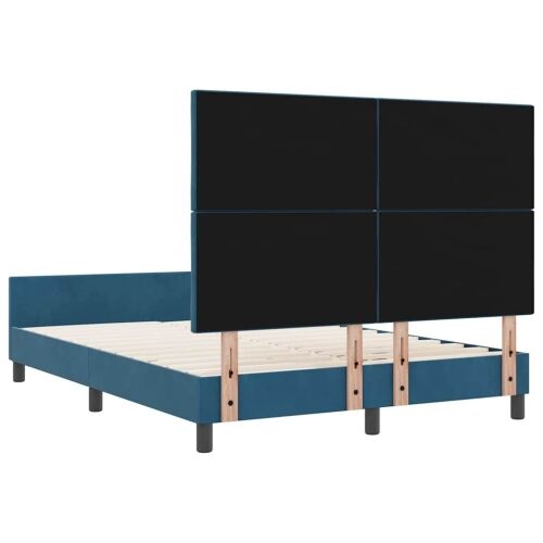Box spring krevet Tamno plava 140 x 200 cm Baršun - Tamno plava 140 x 200 cm Dizajn s rombovima Cijena