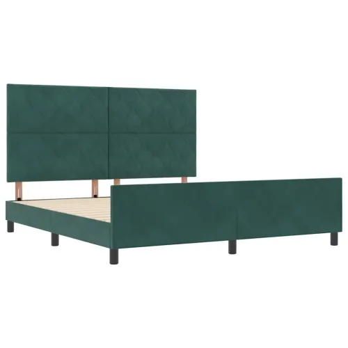 Box spring krevet Tamnozelena 180 x 200 cm Baršun - Tamnozelena 180 x 200 cm Dizajn s rombovima Cijena