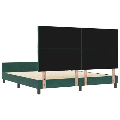 Box spring krevet Tamnozelena 180 x 200 cm Baršun - Tamnozelena 180 x 200 cm Dizajn s rombovima Cijena