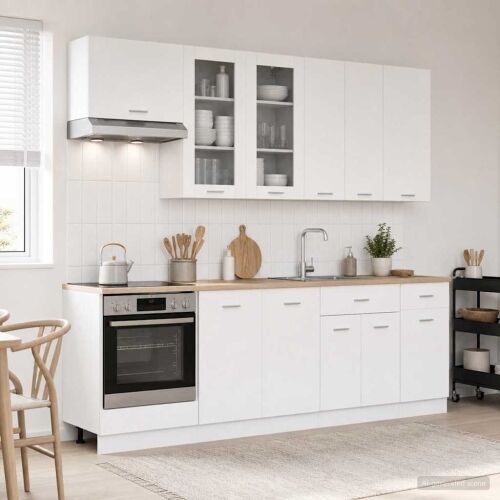 Kuhinjska jedinica LYON 8 kom. Bijela Konstruirano drvo - Bijela 80 cm Cijena