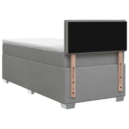 Boxspring krevet s madracem Svjetlosiva 100 x 200 cm Tkanina - Svjetlosiva 100 x 200 cm Dizajn s rombovima Cijena