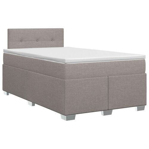 Boxspring krevet s madracem Sivosmeđa 120 x 190 cm Tkanina - Sivosmeđa 120 x 190 cm Prošiveno gumbima Cijena