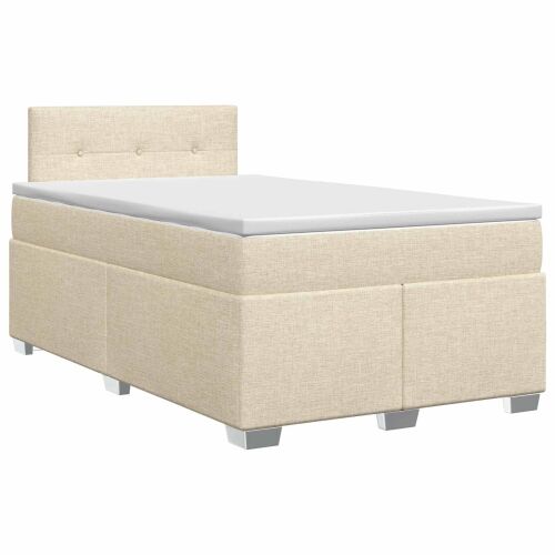 Boxspring krevet s madracem Krem 120 x 190 cm Tkanina - Krem 120 x 190 cm Prošiveno gumbima Cijena
