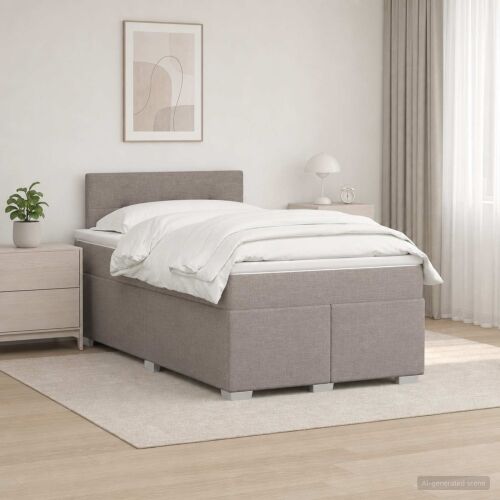 Boxspring krevet s madracem Sivosmeđa 120 x 200 cm Tkanina - Sivosmeđa 120 x 200 cm Prošiveno gumbima Cijena