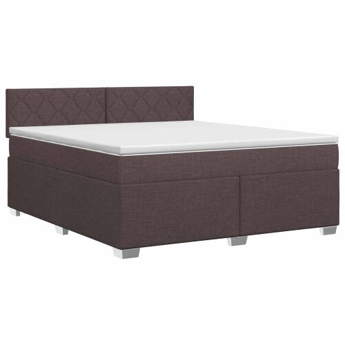 Boxspring krevet s madracem Tamno smeđa 140 x 200 cm Tkanina - Tamno smeđa 140 x 200 cm Dizajn s rombovima Cijena
