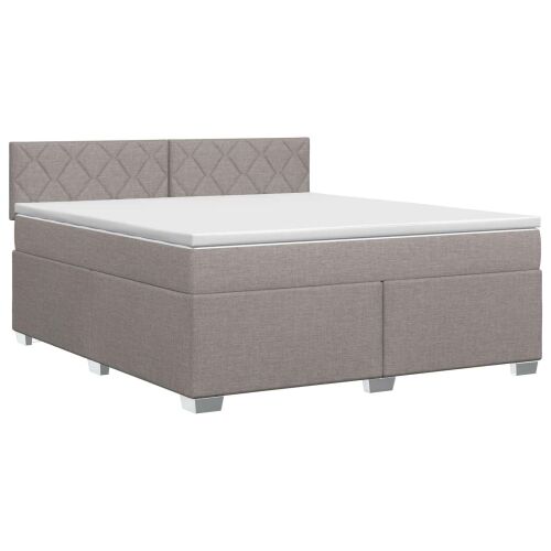 Boxspring krevet s madracem Sivosmeđa 160 x 200 cm Tkanina - Sivosmeđa 160 x 200 cm Dizajn s rombovima Cijena