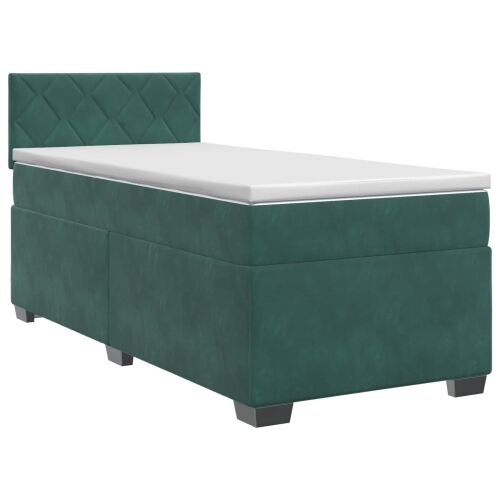 Boxspring krevet s madracem Tamnozelena 80 x 200 cm Baršun - Tamnozelena 80 x 200 cm Dizajn s rombovima Cijena