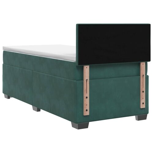 Boxspring krevet s madracem Tamnozelena 100 x 200 cm Baršun - Tamnozelena 100 x 200 cm Prošiveno gumbima Cijena