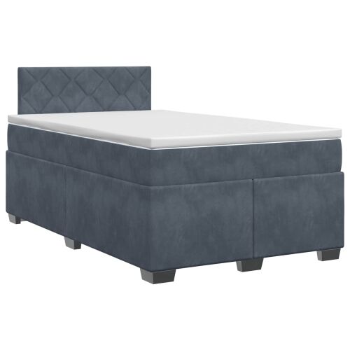 Boxspring krevet s madracem Tamnosiva 120 x 190 cm Baršun - Tamnosiva 120 x 190 cm Dizajn s rombovima Cijena